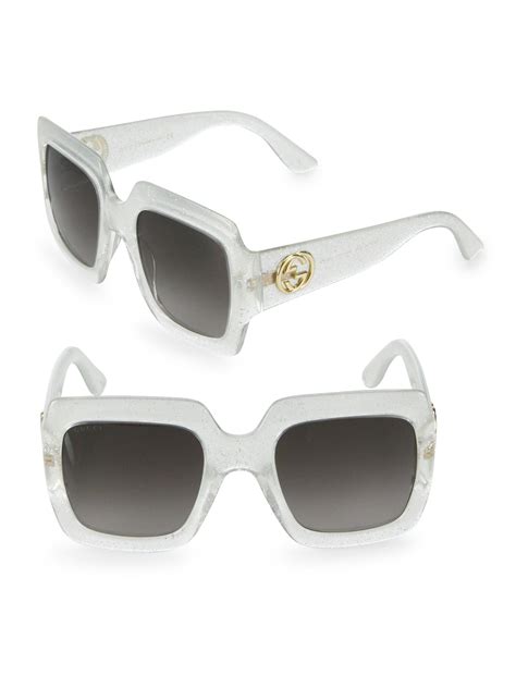 gucci 54mm square sunglasses glitter|gucci unisex fashion 54mm sunglasses.